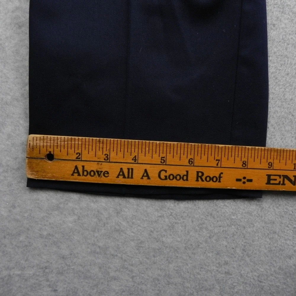 Haggar Khaki Pants Mens 34x34 Classic Fit Premium No Iron Navy Blue Trousers